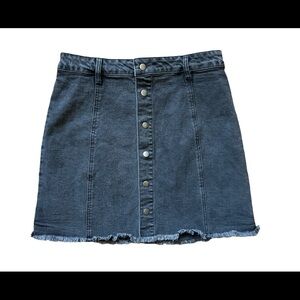 Women’s Black Button Front Denim Skirt by Miami from Francesca’s, Large NWT